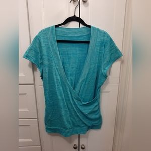 Maurices XL surplice teal blue sweater top